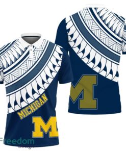 Michigan Wolverines Polynesian Pattern Polo Shirt Michigan Wolverines Polynesian Pattern Polo Shirt