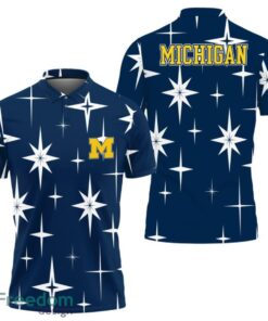 Michigan Wolverines Sparkle Pattern Polo Shirt