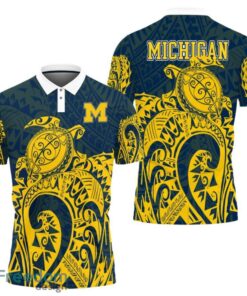 Michigan Wolverines Turtle Polynesian Pattern Polo Shirt Michigan Wolverines Turtle Polynesian Pattern Polo Shirt