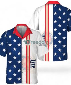 Miller Lite Fourth Of July Tropical Hawaiian Shirt Miller Lite Fourth Of July Tropical Hawaiian Shirt
