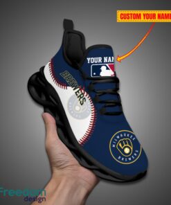 Milwaukee Brewers MLB Personalized Name Max Soul Shoes New Gift Product Photo 2