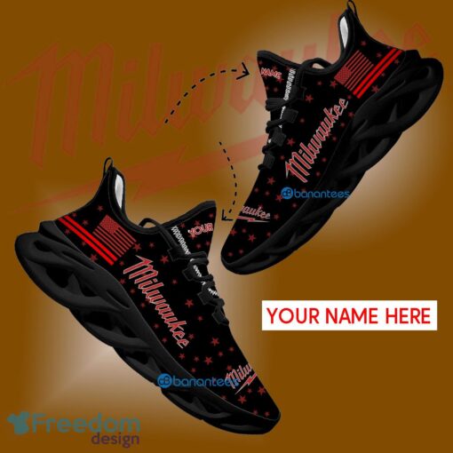 Milwaukee Tool Chunky Sneaker Sign Custom Name Gift Max Soul Shoes USA Flag Star New For Fans - Milwaukee Tool Running Shoes New Trending Personalized Photo 1