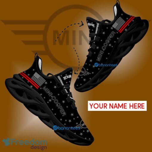 Mini Cooper Car Racing Running Sneaker Branding Custom Name Gift Max Soul Shoes USA Flag Star New For Fans - Mini Cooper Car Racing Running Shoes New Trending Personalized Photo 1