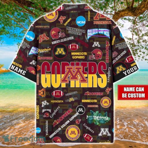 Minnesota Golden Gophers Logo Hawaiian Shirt For Fans Trending Beach Shirt Custom Name Product Photo 2