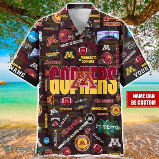 Minnesota Golden Gophers Logo Hawaiian Shirt For Fans Trending Beach Shirt Custom Name Product Photo 1