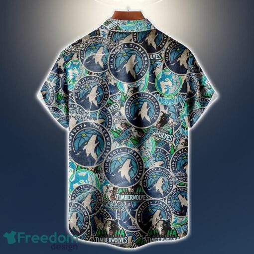 Minnesota Timberwolves Logo All Printed 3D Hawaiian Shirt For Fans NBA Hawaiian Shirt Product Photo 2