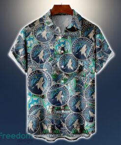 Minnesota Timberwolves Logo All Printed 3D Hawaiian Shirt For Fans NBA Hawaiian Shirt