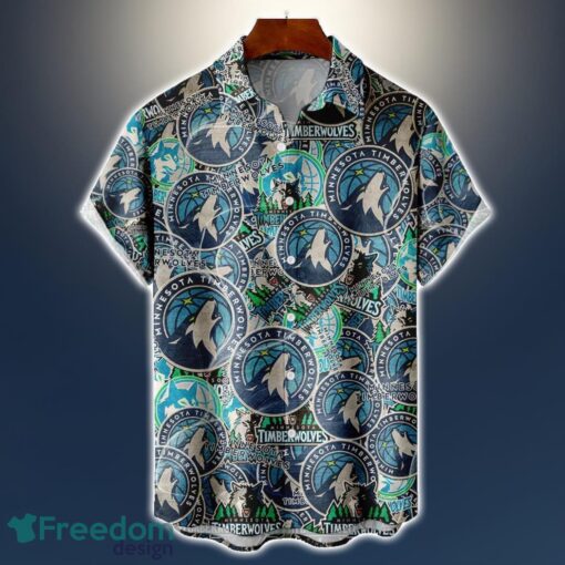 Minnesota Timberwolves Logo All Printed 3D Hawaiian Shirt For Fans NBA Hawaiian Shirt Product Photo 1