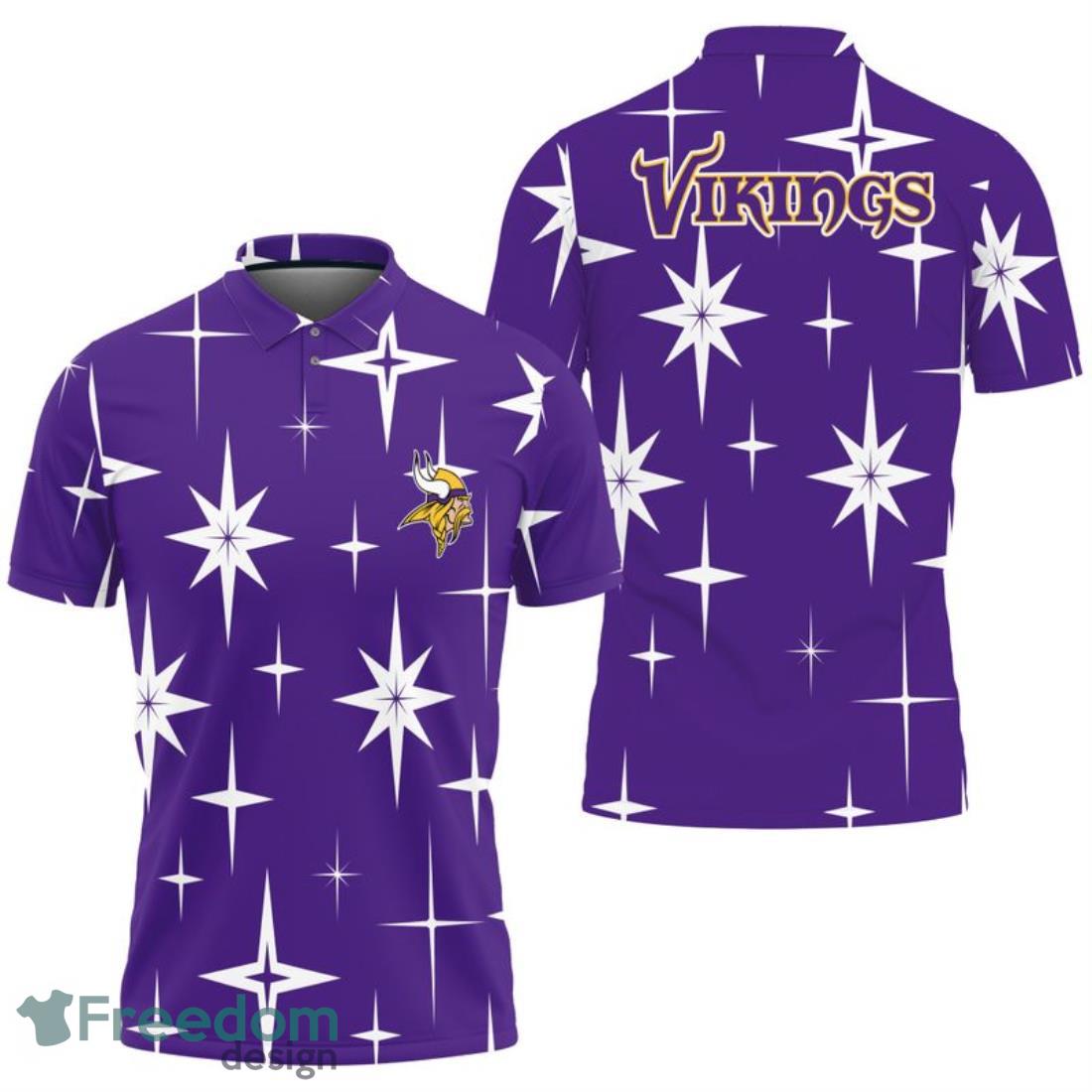 Minnesota Vikings Sparkle Pattern Polo Shirt image Minnesota Vikings Sparkle Pattern Polo Shirt Product Photo 1