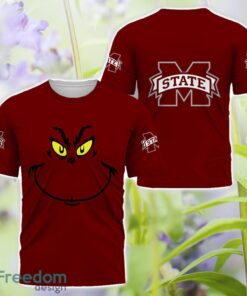 Mississippi State Bulldogs Grinch Face All Over Printed 3D T-Shirt Sweatshirt Hoodie Product Photo 3