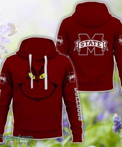 Mississippi State Bulldogs Grinch Face All Over Printed 3D T-Shirt Sweatshirt Hoodie Product Photo 1