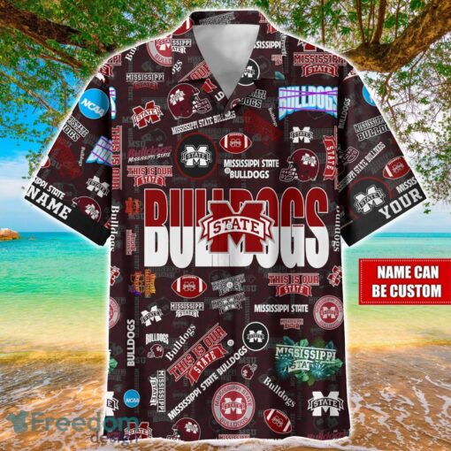 Mississippi State Bulldogs Logo Hawaiian Shirt For Fans Trending Beach Shirt Custom Name Product Photo 1