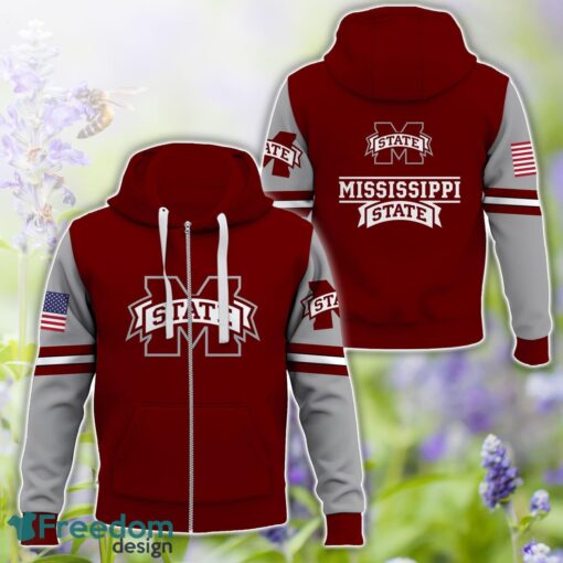 Mississippi State Bulldogs Logo Team 3D T-Shirt Sweatshirt Hoodie Zip Hoodie For Fans Product Photo 4