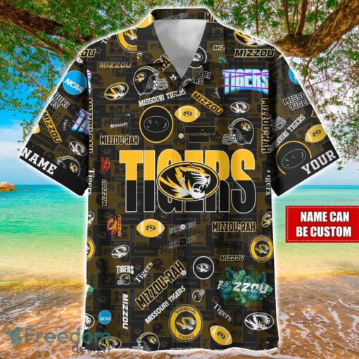 Missouri Tigers Logo Hawaiian Shirt For Fans Trending Beach Shirt Custom Name Product Photo 1