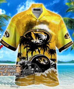 Missouri Tigers NCAA Hawaiian Shirt Coconut Tree Waves Beach Hawaii Shirt Custom Name For Fans Product Photo 2