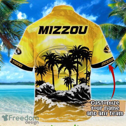 Missouri Tigers NCAA Hawaiian Shirt Coconut Tree Waves Beach Hawaii Shirt Custom Name For Fans Product Photo 3