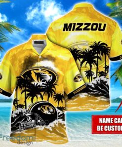 Missouri Tigers NCAA Hawaiian Shirt Coconut Tree Waves Beach Hawaii Shirt Custom Name For Fans Product Photo 1