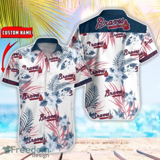 MLB Atlanta Braves Hawaiian Shirt Flower Baseball Aloha Shirt Product Photo 1