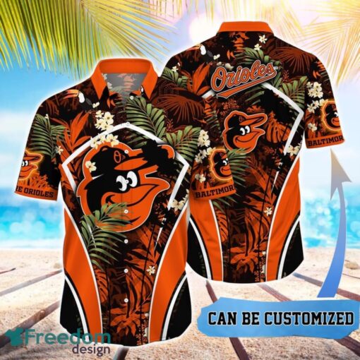 MLB Baltimore Orioles Hawaiian Shirt Flower Summer Tropical Aloha Shirt Product Photo 1