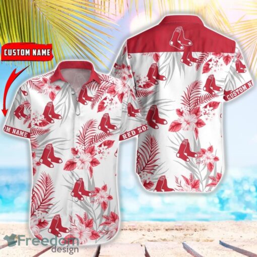 MLB Boston Red Sox Hawaiian Shirt Flower Baseball Aloha Shirt Product Photo 1