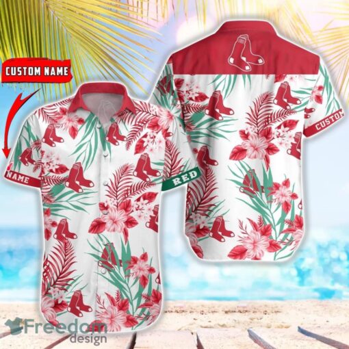 MLB Boston Red Sox Hawaiian Shirt Flower Baseball Shirt For Fans Product Photo 1