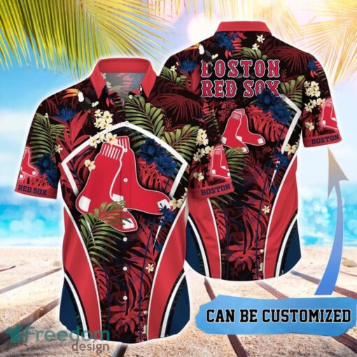 MLB Boston Red Sox Hawaiian Shirt Flower Summer Tropical Aloha Shirt Product Photo 1