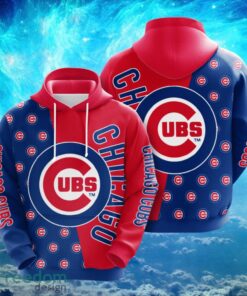 MLB Chicago Cubs Big Logo Design Red Blue Hoodie Full Print Hoodie