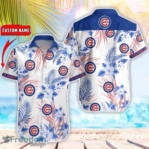 MLB Chicago Cubs Hawaiian Shirt Flower Baseball Aloha Shirt Product Photo 1