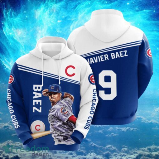 MLB Chicago Cubs Logo Design 9 Baez Full Print Hoodie Product Photo 1