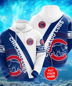 MLB Chicago Cubs Logo Design Blue White Hoodie Full Print Hoodie Custom Name