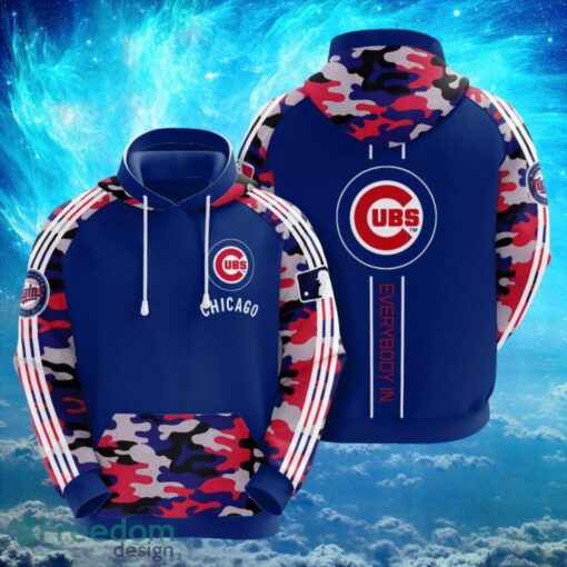 MLB Chicago Cubs Logo Design Every Body In Blue Hoodie Full Print Hoodie Product Photo 1