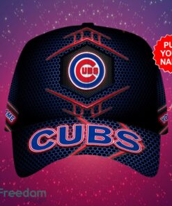 MLB Chicago Cubs Logo Design Honeycomb Pattern Custom Your Name Cap 3D Cap Product Photo 1