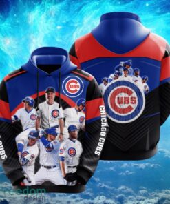 MLB Chicago Cubs Teams Logo Design Blue Black Hoodie Full Print Hoodie