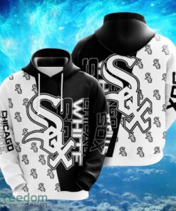 MLB Chicago White Sox Big Logo Design Black White Hoodie Full Print Hoodie Product Photo 1