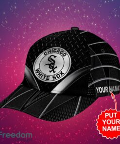 MLB Chicago White Sox Logo Design Black Cap Custom Your Name Cap 3D Cap Product Photo 2