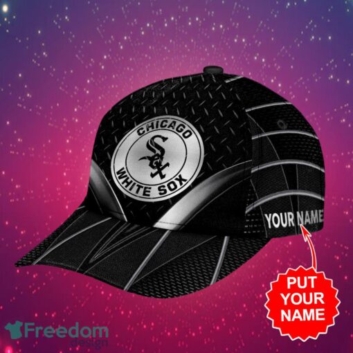 MLB Chicago White Sox Logo Design Black Cap Custom Your Name Cap 3D Cap Product Photo 2