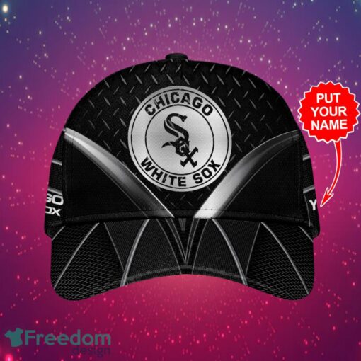 MLB Chicago White Sox Logo Design Black Cap Custom Your Name Cap 3D Cap Product Photo 1