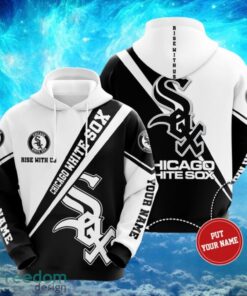 MLB Chicago White Sox Logo Design Black White Hoodie Full Print Hoodie Custom Name