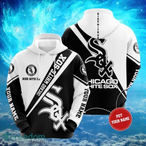 MLB Chicago White Sox Logo Design Black White Hoodie Full Print Hoodie Custom Name Product Photo 1