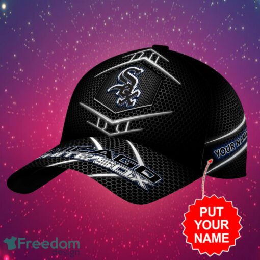 MLB Chicago White Sox Logo Design Honeycomb Pattern Custom Your Name Cap 3D Cap Product Photo 1