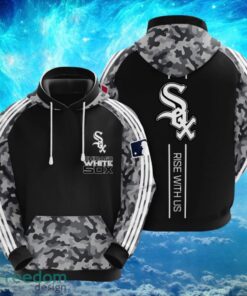 MLB Chicago White Sox Logo Design Rise With Us Black Hoodie Full Print Hoodie Product Photo 1