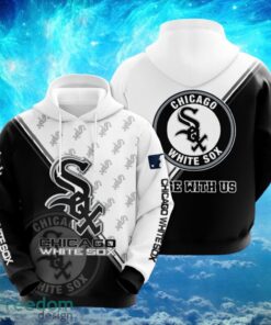 MLB Chicago White Sox Logo Design Rise With Us Black White Hoodie Full Print Hoodie Product Photo 1