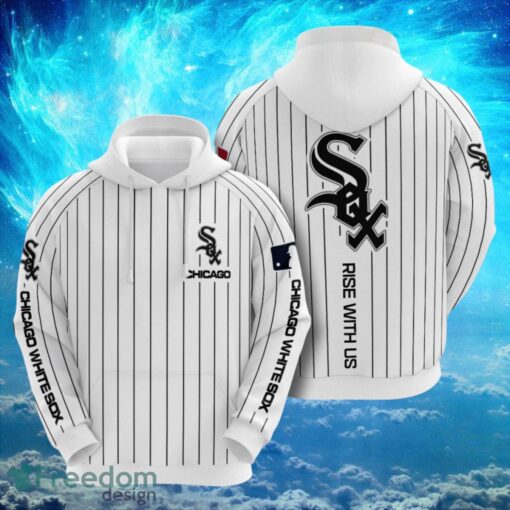 MLB Chicago White Sox Logo Design Rise With Us White Hoodie Full Print Hoodie Product Photo 1