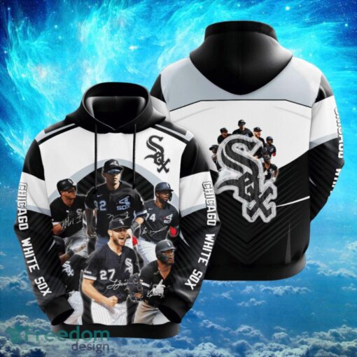 MLB Chicago White Sox Teams Logo Design Black White Hoodie Full Print Hoodie Product Photo 1