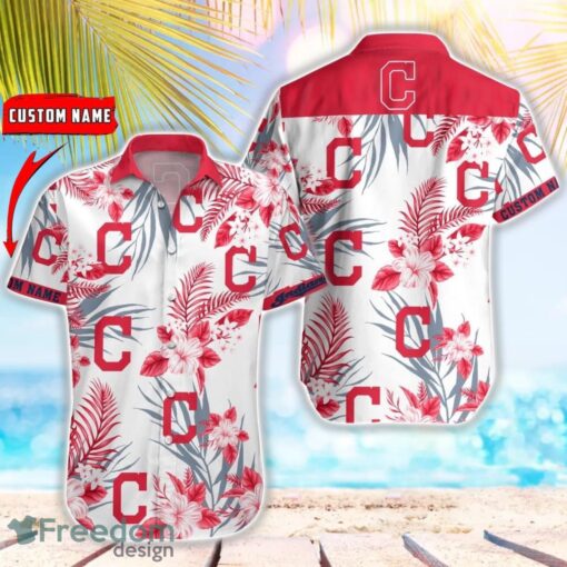 MLB Cleveland Indians Hawaiian Shirt Flower Baseball Aloha Shirt Product Photo 1