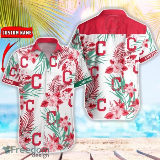 MLB Cleveland Indians Hawaiian Shirt Flower Baseball Shirt For Fans Product Photo 1