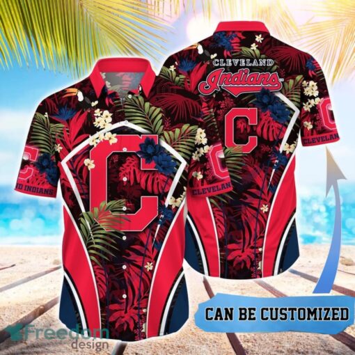 MLB Cleveland Indians Hawaiian Shirt Flower Summer Tropical Aloha Shirt Product Photo 1