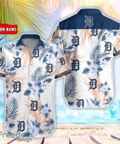 MLB Detroit Tigers Hawaiian Shirt Flower Baseball Aloha Shirt