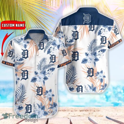 MLB Detroit Tigers Hawaiian Shirt Flower Baseball Aloha Shirt Product Photo 1