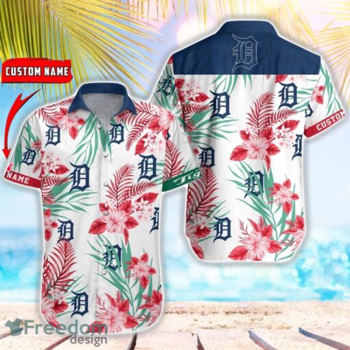 MLB Detroit Tigers Hawaiian Shirt Flower Baseball Shirt For Fans Product Photo 1